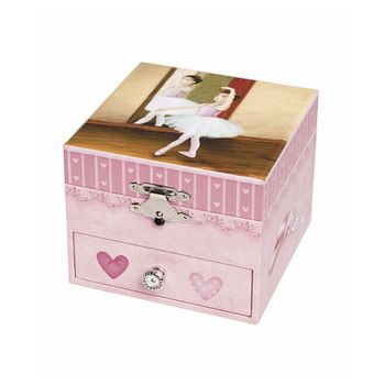 Caja Musical Cubo Bailarina Con Tutú - Rosa - Figura Bailarina