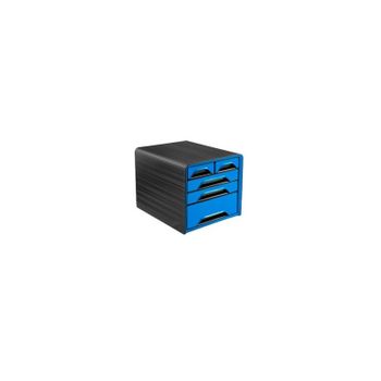 Módulo De Cajones Mixtos Cep Negro  Azul A4+ 5 Compartimentos 27 (a) X 36 (p) X 28 (h) Cm