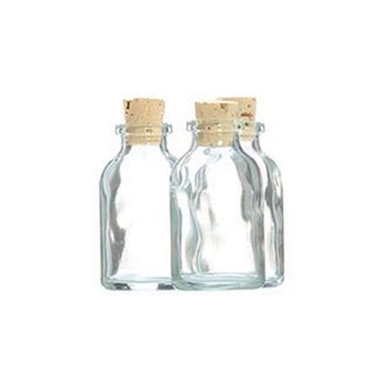 105 Mini Botellas De Vidrio De 6 Cm Con Corcho