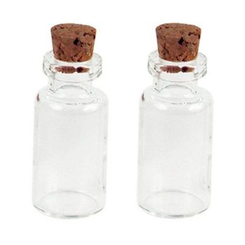 2 Mini Botellas Con Tapón De Corcho