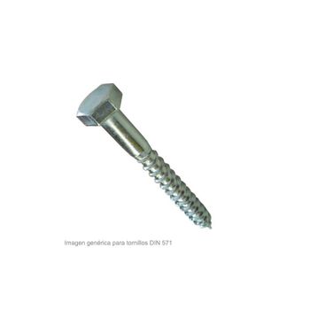 Tornillo Barrequero 10x50mm Din571 Cabeza Hexagonal Zincado (caja 100u)gfd