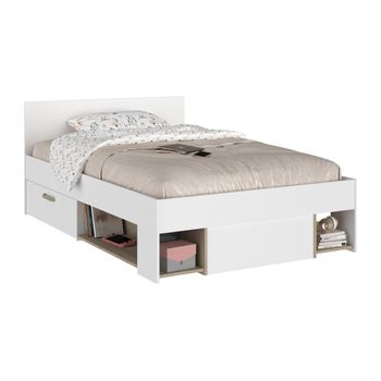 Cama Clásica Kinselia 2 Cajones 124x193.4x76 Cm Color Blanco Vente-unique