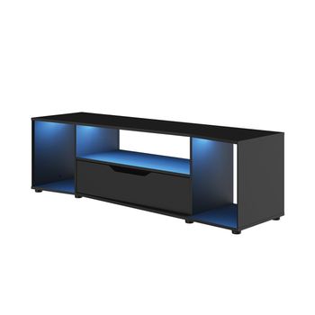 Mueble De Tv Gamer Negro - 163 Cm - L 163  X A 45  X H 48  Cm