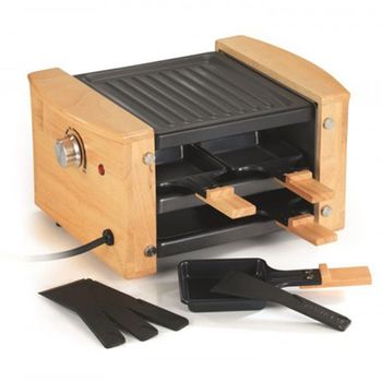 macchina per raclette 2 persone 350w nera - gr202-350n - kitchen chef