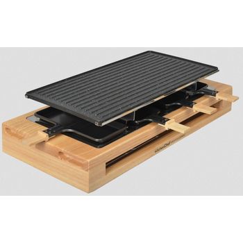 Appareil À Raclette 4 Personnes 750w + Grill Naturamix Racwood4 à Prix  Carrefour