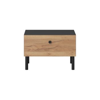 Mesita De Noche Madera Maciza De Pino Negro 36x30x45 Cm Vidaxl con Ofertas  en Carrefour