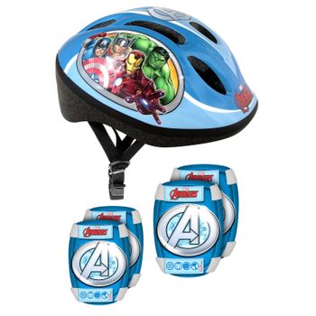 Casco Rodilleras Y Coderas Avengers