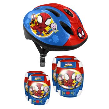 Casco Rodilleras Y Coderas Spider-man