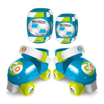 Patines Y Protecciones Niños Skids Control Talla 23-27 Azul