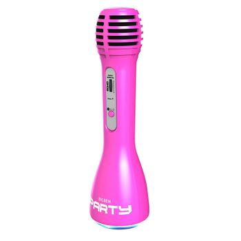 Micro Karaoke Inalámbrico Bluetooth Luminoso Con Altavoz De 9w Bigben Rosa