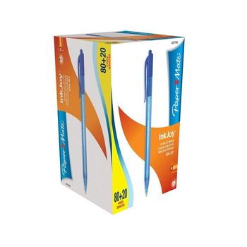 Paper Mate Inkjoy 100 Bol?grafo Retr?ctil Triangular Azul Caja De 80mas20