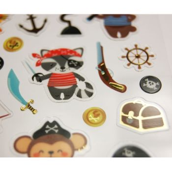 Pegatinas - Pequeños Animales Piratas - 1,8 Cm