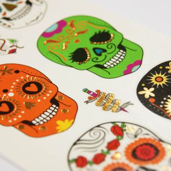 Tatuajes Temporales - Calaveras De Halloween