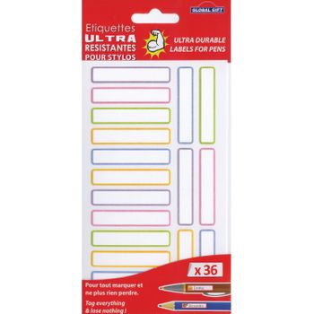 36 Etiquetas Laminadas - Colores Pastel - Heavy Duty