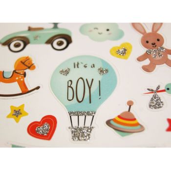 Pegatinas - Babyshower Boy - Glitter