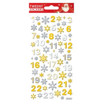 Pegatinas De Espuma 3d Para El Calendario De Adviento - Números Y Copo