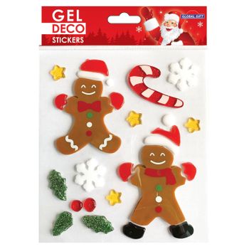 Pegatinas De Gel Para Ventanas De Navidad - Hombres De Jengibre