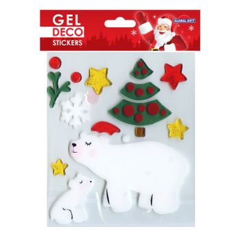 Pegatinas De Gel Para Ventanas De Navidad - Oso Blanco