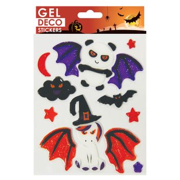 Pegatinas De Gel De Halloween - Unicornio Y Panda