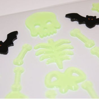 Pegatinas De Gel De Halloween - Esqueleto Fosforescente