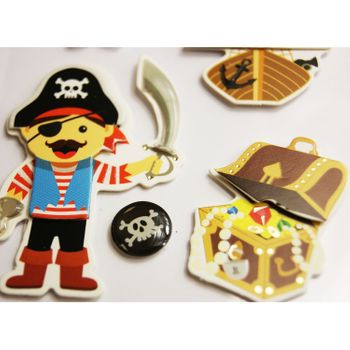 Pegatinas En Relieve Con Purpurina - Piratas