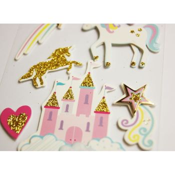 Pegatinas En Relieve Con Purpurina - Unicorn Kingdom