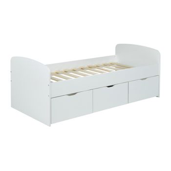 Cabecero de Cama 105 Muro Ladrillos de Polipiel 112x57x5cm Blanco