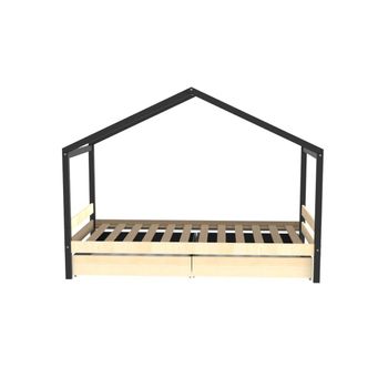 Cama Infantil VENTE-UNIQUE Aventurier (Blanco - 90x190 cm)