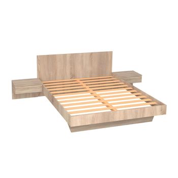 Estructura de cama matrimonio vidaXL madera maciza gris 135x190cm 19,75Kg,  Camas plegables, Los mejores precios