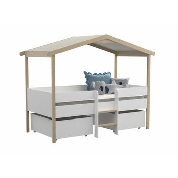 Cama infantil ELFIA - 2 cajones - 90 x 190 cm - Pícea maciza