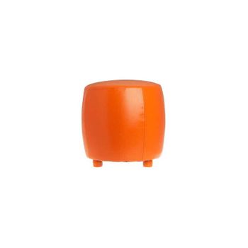 Pouf Roll | Taburete De Estilo Moderno De Piel Sintética Y Fácil Limpieza (color: Naranja)