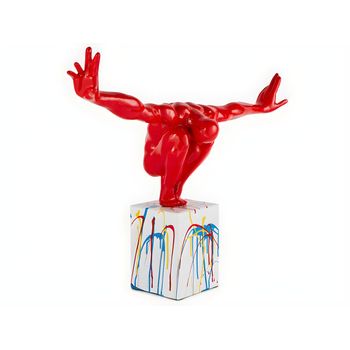 Estatua Soledad  73x21x57 Cm Color Rojo, Blanco Vente-unique