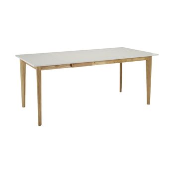 Mesa Extensible Carine  180x90x75 Cm Color Color Natural Claro, Blanco Venta-unica