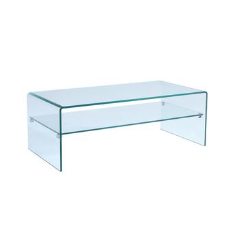 Mesa De Centro Fija Stileos  120x60x43 Cm Color Transparente Venta-unica