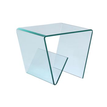 Mesa Auxiliar Zenia  55x45x45 Cm Color Transparente Venta-unica