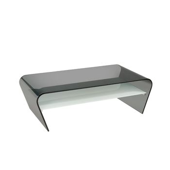 Mesa De Centro Fija Kelly  120x60x37 Cm Color Negro, Blanco Venta-unica