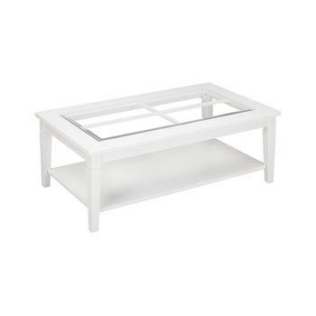 Mesa De Centro Fija Guerande  120x70x42 Cm Color Blanco Venta-unica