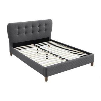 Cama Clásica Elide  163x206.5x102 Cm Color Gris Vente-unique