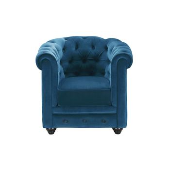 Sillón Clásico Chesterfield  82x78x72 Cm Color Azul Verdoso Venta-unica