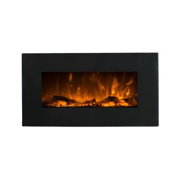 Chimenea eléctrica mural LALITA - Ancho 110 x Prof. 14 x Alt. 49 cm - Blanco  - Vente-unique