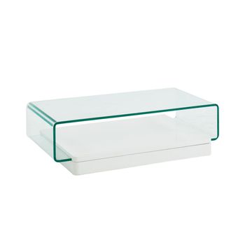 Mesa De Centro Fija Glossie  120x70x33 Cm Color Blanco Venta-unica