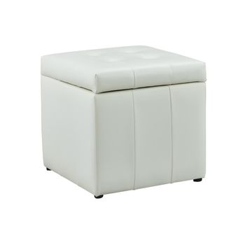 Puf Serafino  49x49x48 Cm Color Blanco Vente-unique