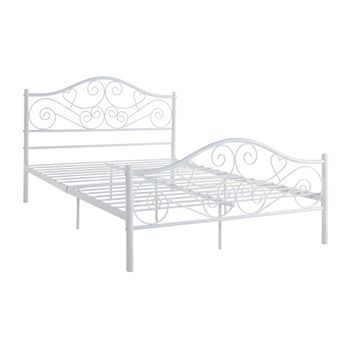 Base De Cama Leyna  162.5x209.5x103.3 Cm Color Blanco Vente-unique