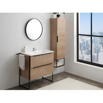 Mueble De Baño Suspendido Con Lavabo Cerámico, 2 Cajones Con Cierre  Amortiguado Y Organizador, 60 Cm - Moka Mate Tirador Cromo Brillo con  Ofertas en Carrefour