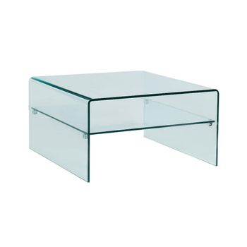 Mesa De Centro Fija Stileos  80x80x43 Cm Color Transparente Venta-unica