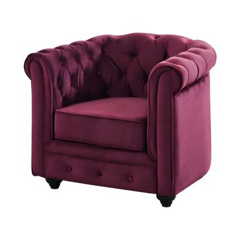 Sillón Clásico Chesterfield  85x78x72 Cm Color Granate Vente-unique