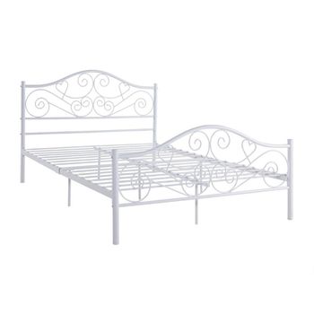 Cama Clásica Leyna  142x198.5x105 Cm Color Blanco Vente-unique