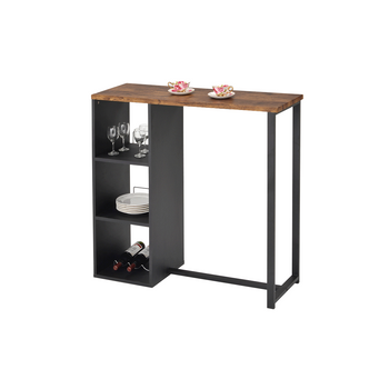 Mueble Bar Morena  113x40x104 Cm Color Negro, Color Natural Oscuro Vente-unique