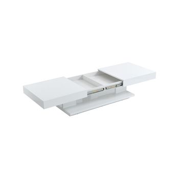 Mesa De Centro Extensible Aramis  120x60x35 Cm Color Blanco Venta-unica