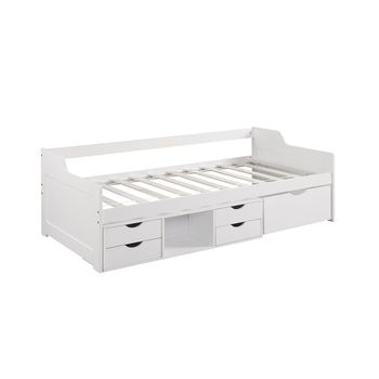 Cama Diván Adelise 5 Cajones 194x96x66 Cm Color Blanco Vente-unique